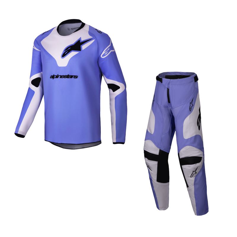 Alpinestars 2025 Racer Veil Youth Motocross Combo Kit Purple Black